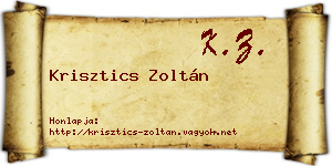 Krisztics Zoltán névjegykártya