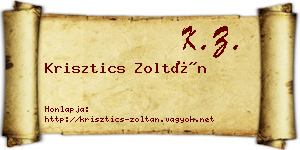 Krisztics Zoltán névjegykártya