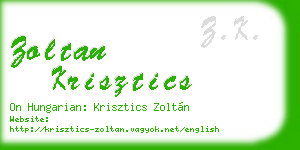 zoltan krisztics business card