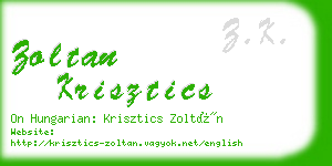 zoltan krisztics business card